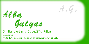 alba gulyas business card